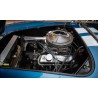 moteur V8 ford 5 litres avec compresseur Weiand de type roots sur cobra Fiberfab  de couleur bleu à vendre  en France