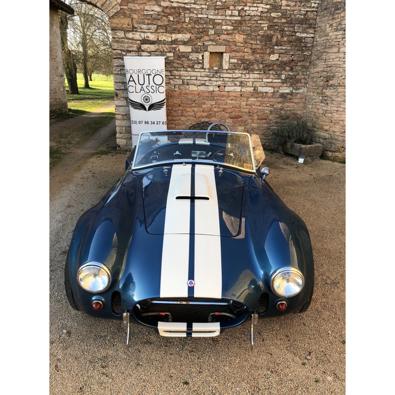 Ac Cobra 427 , réplique Shell Valley V8 Ford bleu bandes blanches à vendre en france