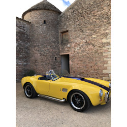 Shleby cobra 427SC  réplique Classic Motor Carriages , Jaune bandes bleu , V8 Ford,   Boite 4 mécanique